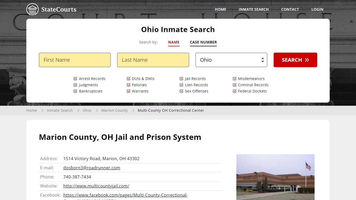 Multi-County OH Correctional Center Inmate Records Search, Ohio ...